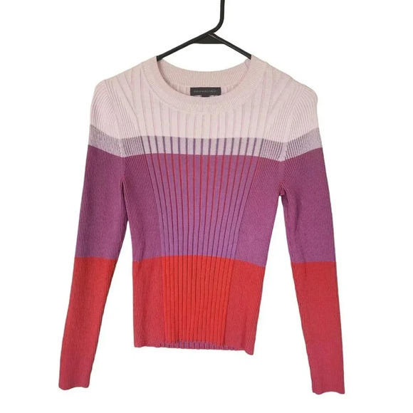 Banana Republic Color-Blocked Sweater Small Multicolor Crew Neck Long Sleeve - Picture 8 of 10